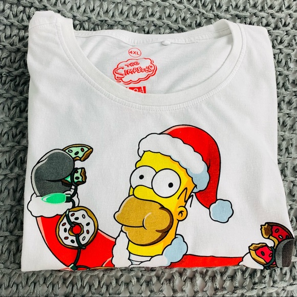 Homer Simpson The Simpsons Christmas T-shirt Mens 4XL. - Picture 5 of 7